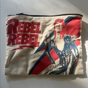 Rebel Rebel Canvas Clutch Bag - Red and Blue